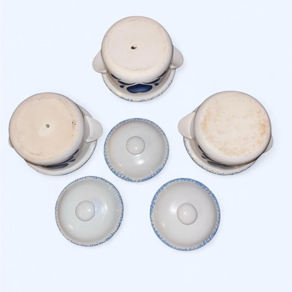 Blue Heart Pattern Mini Ceramic Pots - Picture 5 of 6